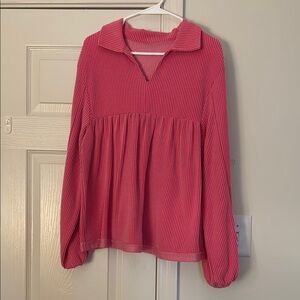 Women's Pink Ribbed Top